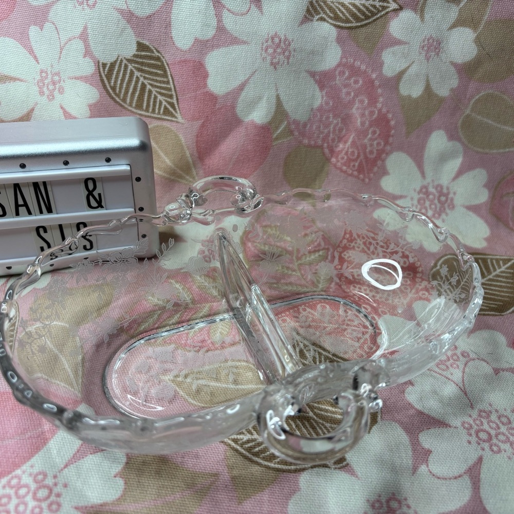 Elegant Clear Glass Divided Dish